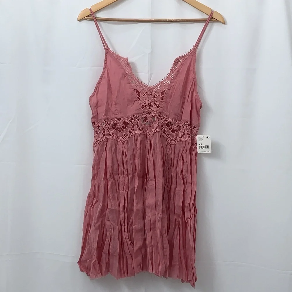 Free People‎ Intimately FP Rosaline Mini Dress Rosy Pink XS NWT F22M01306